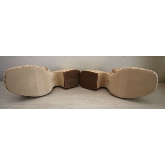 Circus NY x Sam Edelman Women Sz 9.5M Bleached Beechwood Raffia Ilyse Sandals - Picture 3 of 11